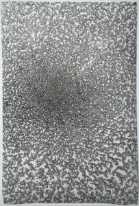 Wuthering Black Holes, Dessin à l'encre de Chine sur papier, 120 x 80 cm, 2021.