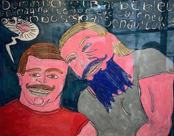 Dominique Théate, Dominick et Barbe Bleue, 2009
Technique mixte sur papier - 50 x 65 cm
Inv. THEA-0150 - Collection La « S » Grand Atelier, Vielsalm